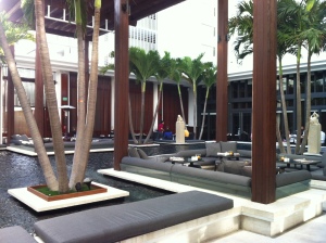 Courtyard Seating for Breakfast at The Setai